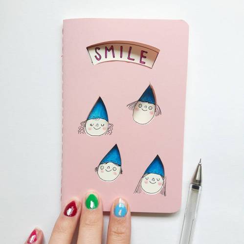 smiling pink journal